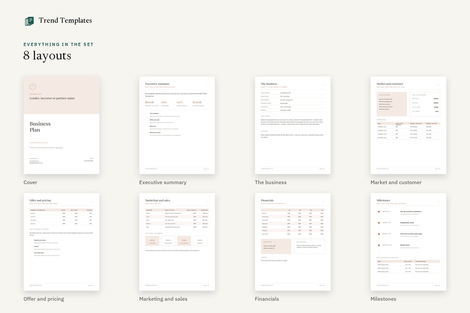Canva Business Plan Template - 8 Pages, 5 Colourways - Image 2