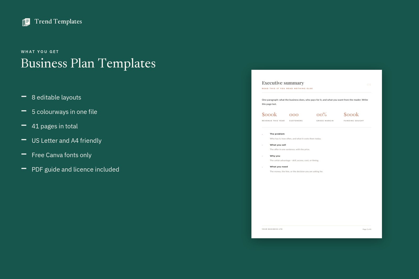 Canva Business Plan Template - 8 Pages, 5 Colourways - Image 6