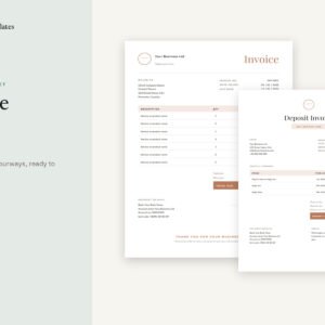 Canva Invoice Templates - 8 Layouts, 5 Colourways