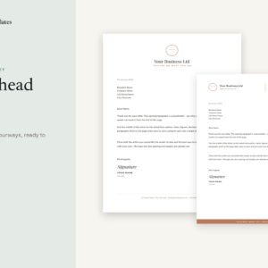 Canva Letterhead Templates - 8 Layouts, 5 Colourways