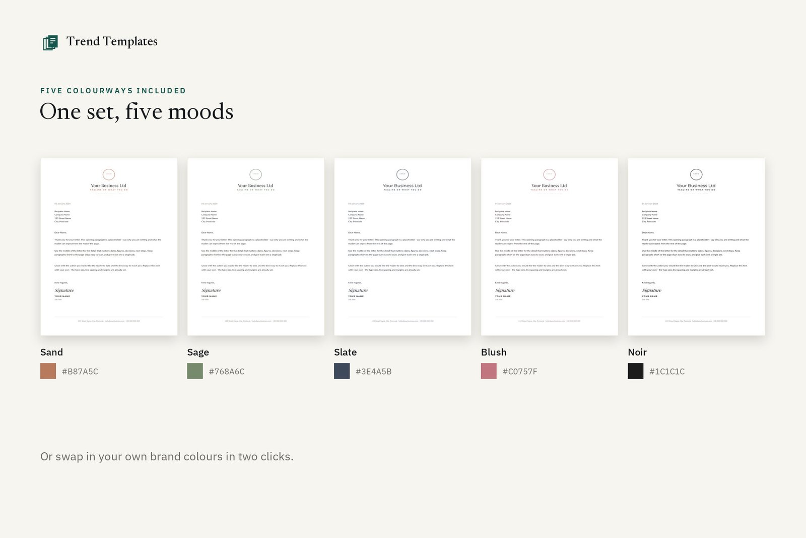 Canva Letterhead Templates - 8 Layouts, 5 Colourways - Image 4