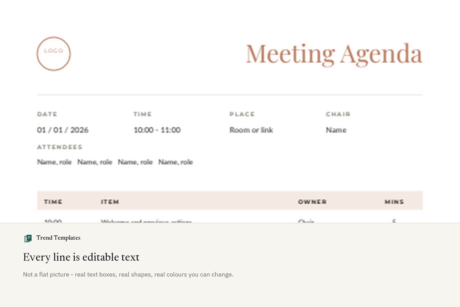 Canva Meeting Agenda Template - 8 Layouts, 5 Colourways - Image 3