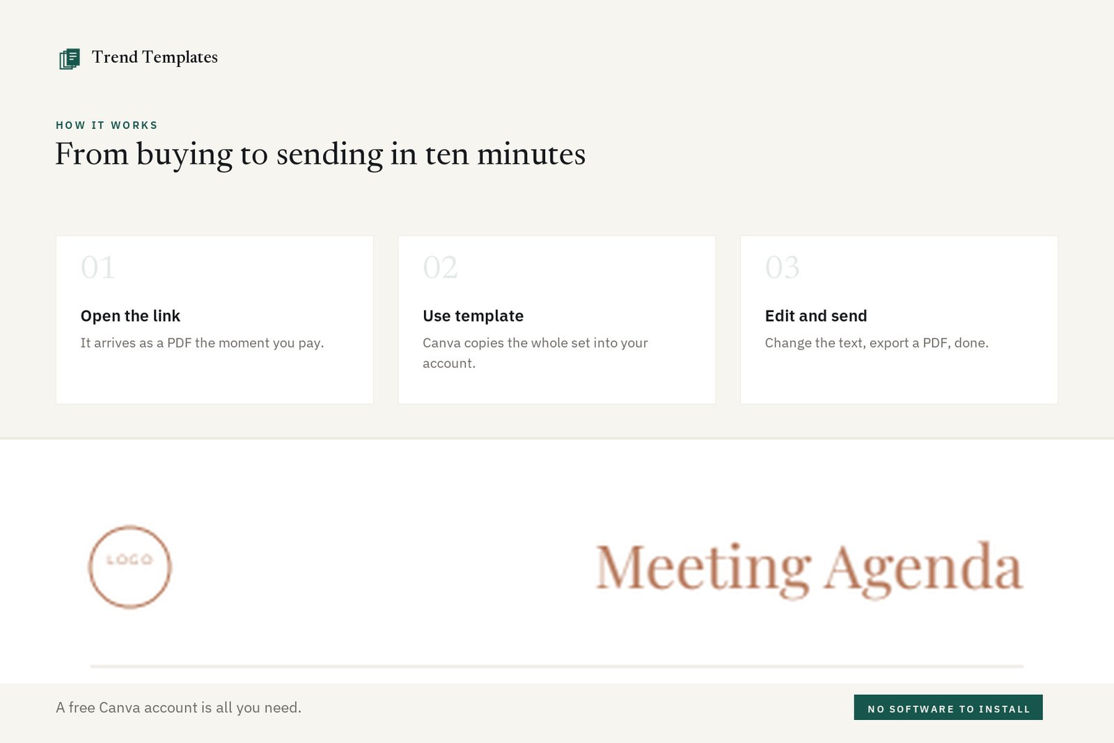 Canva Meeting Agenda Template - 8 Layouts, 5 Colourways - Image 5