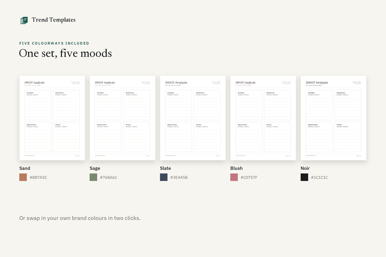Canva SWOT Analysis Template - 8 Layouts, 5 Colourways - Image 4